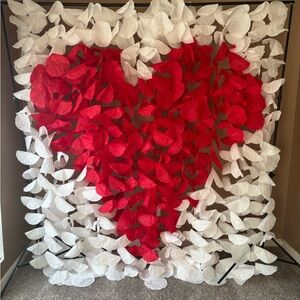 Beautiful hand crafted heart shaped backdrop for any occasion.